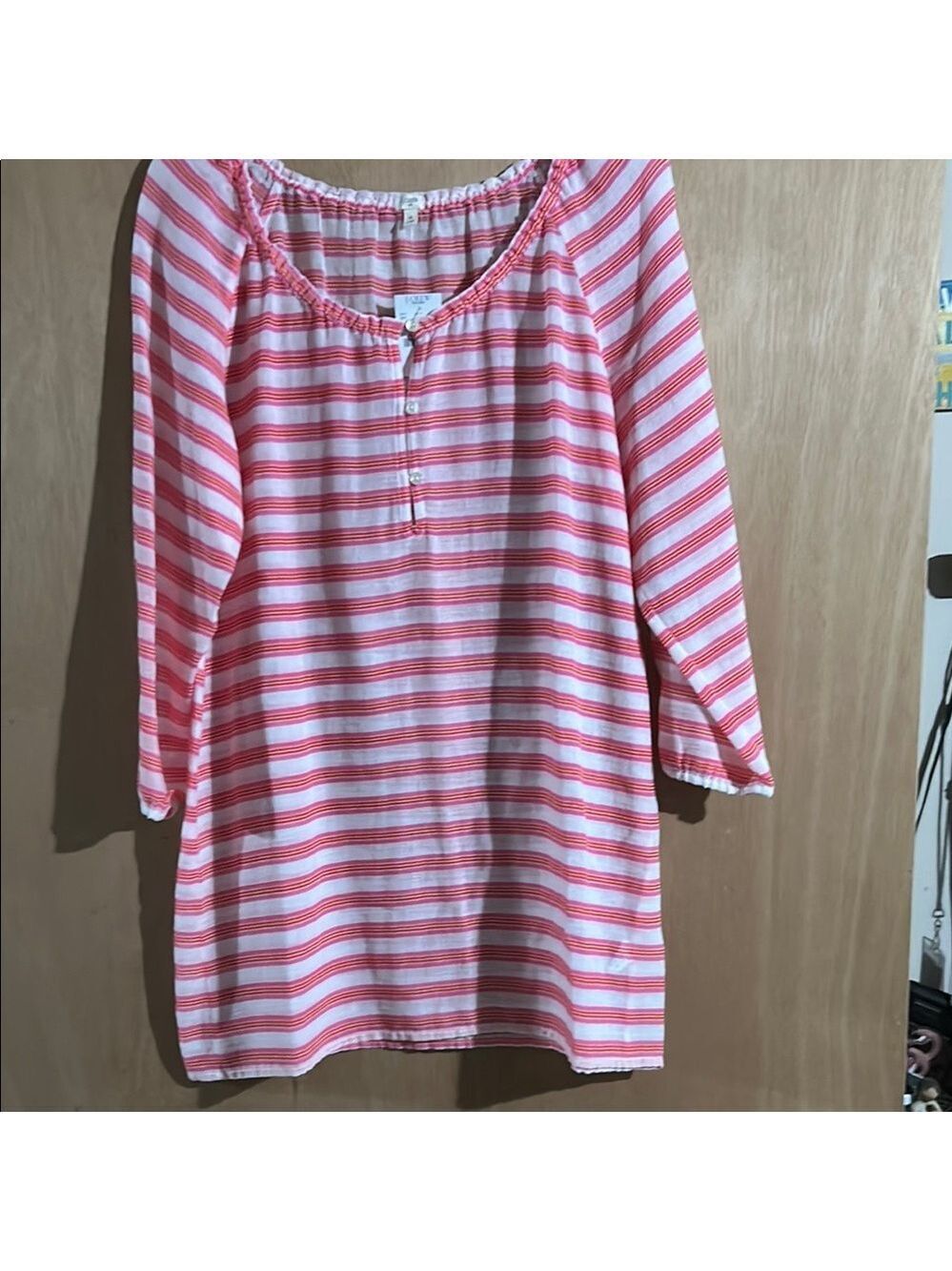J. Crew Pink, White, and Orange Striped Top